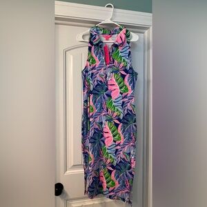 NWT Lilly Pulitzer Reema Sleeveless Polo Dress Blue Grotto Beleaf - Size XL